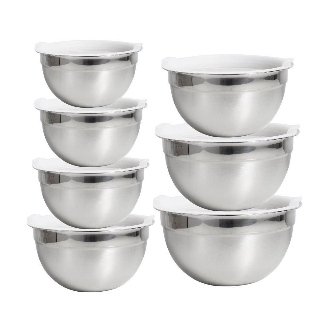 طقم أوعية من الفولاذ المقاوم للصدأ مكون من 7 أغطية محكمة الغلق 18/20/22/24/26/28/30 سم