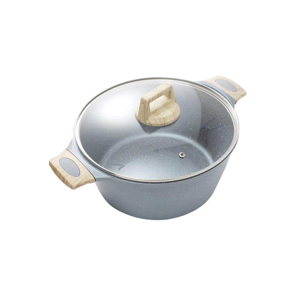 Non Stick Marble Coated Die Cast Aluminium Casserole Blue Set of 4pcs (20cm,24cm,28cm,32cm)