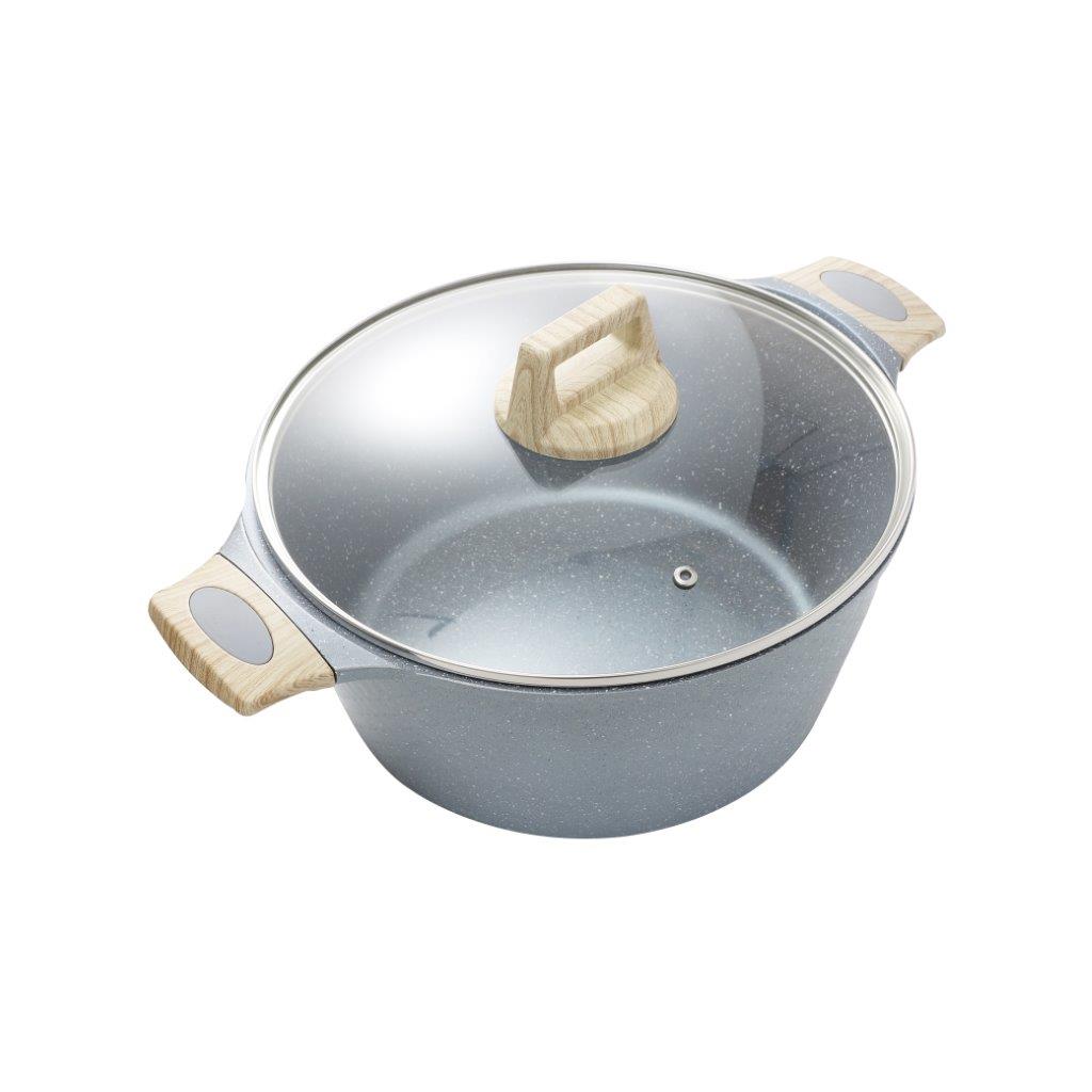Non Stick Marble Coated Die Cast Aluminium Casserole Blue Set of 4pcs (20cm,24cm,28cm,32cm)