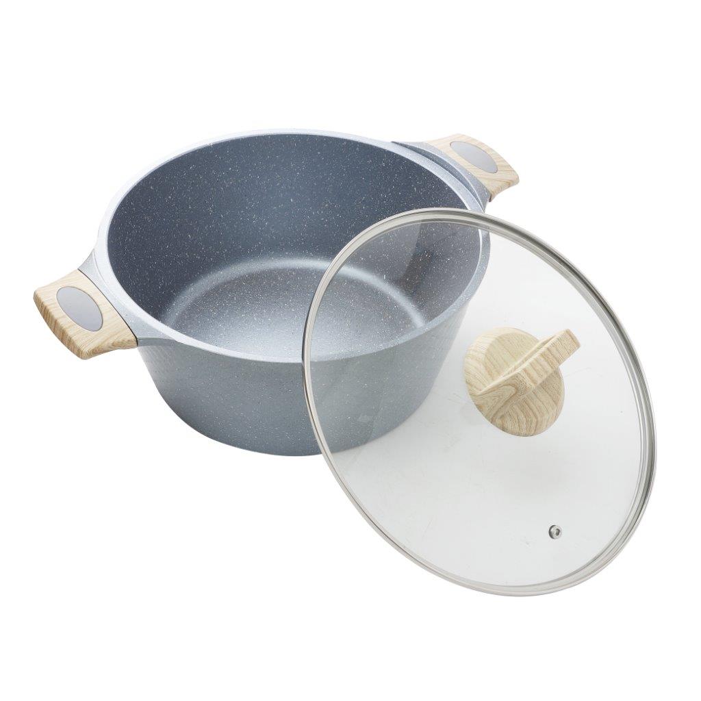 Non Stick Marble Coated Die Cast Aluminium Casserole Blue Set of 4pcs (20cm,24cm,28cm,32cm)