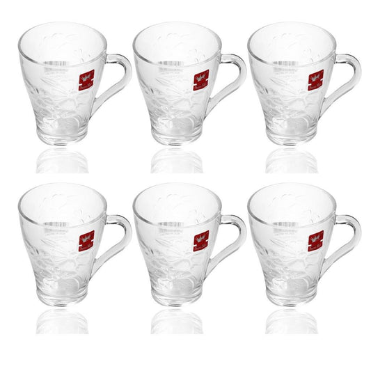Premium Lead Free Glass Tea Cup Set of 6 pcs 270 ml