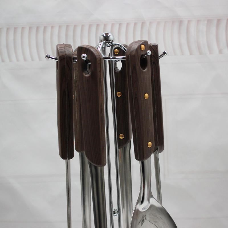 Stainless Steel Kitchen Cutlery Utensil Set of 6 with 41 cm Stand