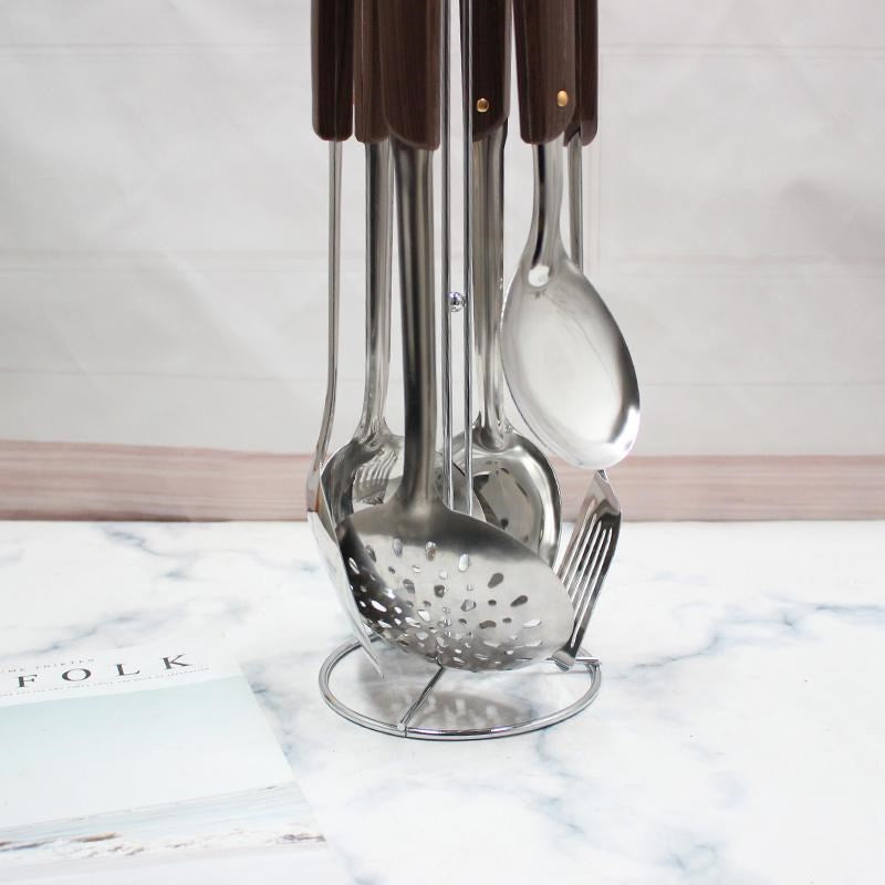 Stainless Steel Kitchen Cutlery Utensil Set of 6 with 41 cm Stand