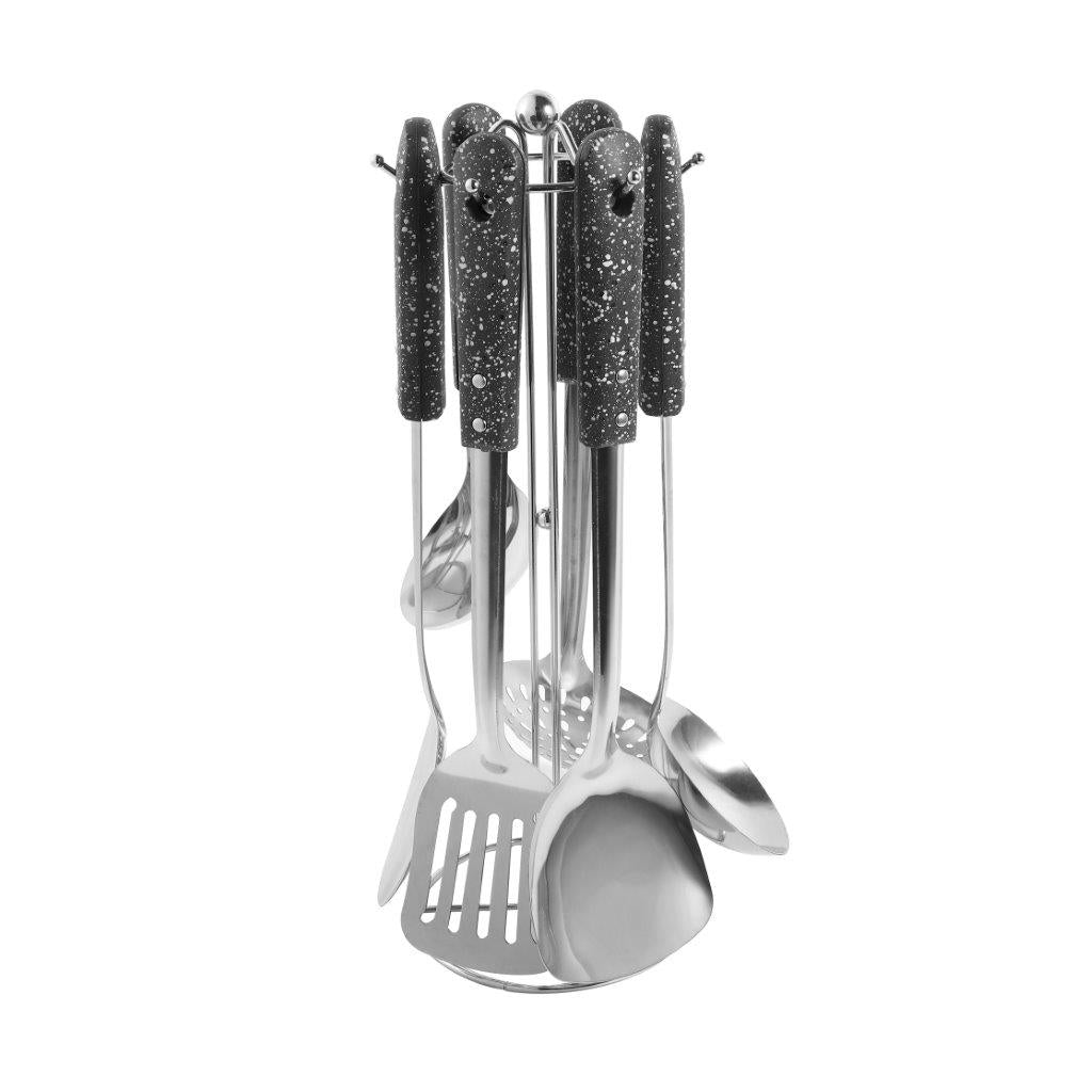 Stainless Steel Kitchen Cutlery Utensil Set of 6 with 41 cm Stand