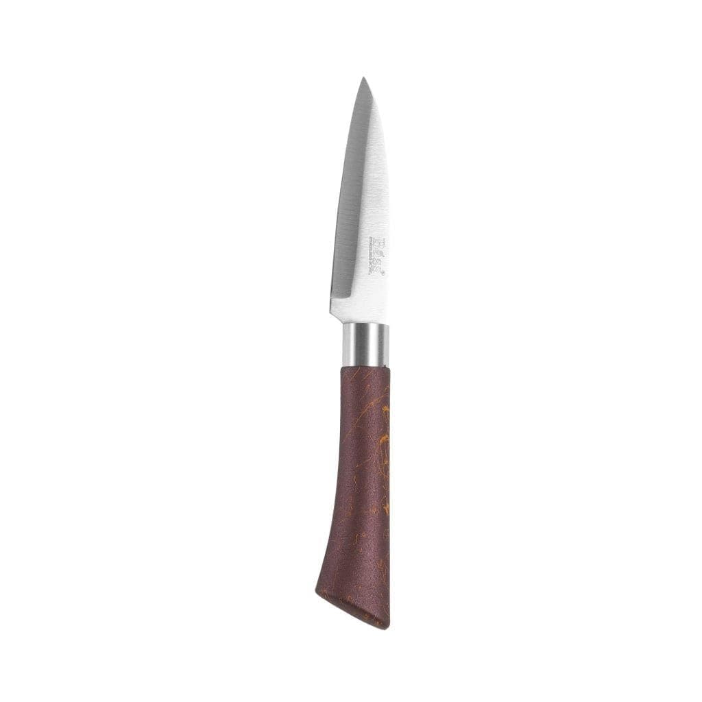 Bass Brand Premium Quality Stainless Steel Chef Kitchen Knife Set of 8 Pcs Maroon Handle 30 cm
