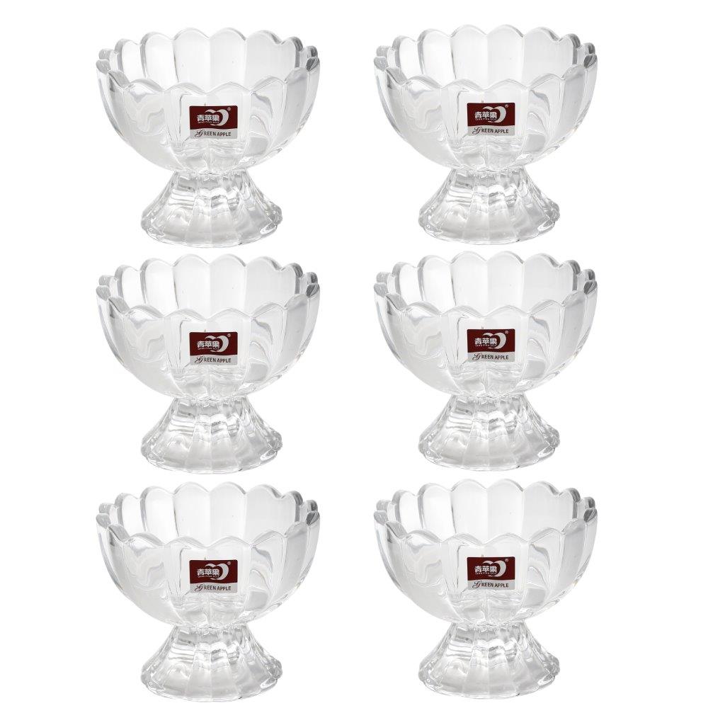 Crystal Cut Glass Ice Cream and Dessert Bowl Set of 6 pcs 170 ml pls