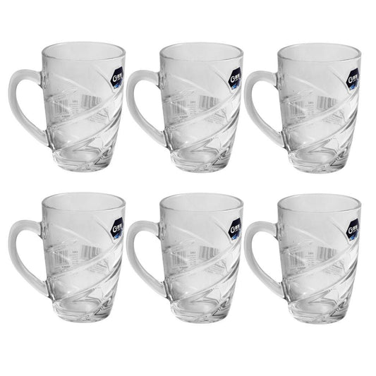 Premium Lead Free Glass Tea Cup Set of 6 pcs 215 ml