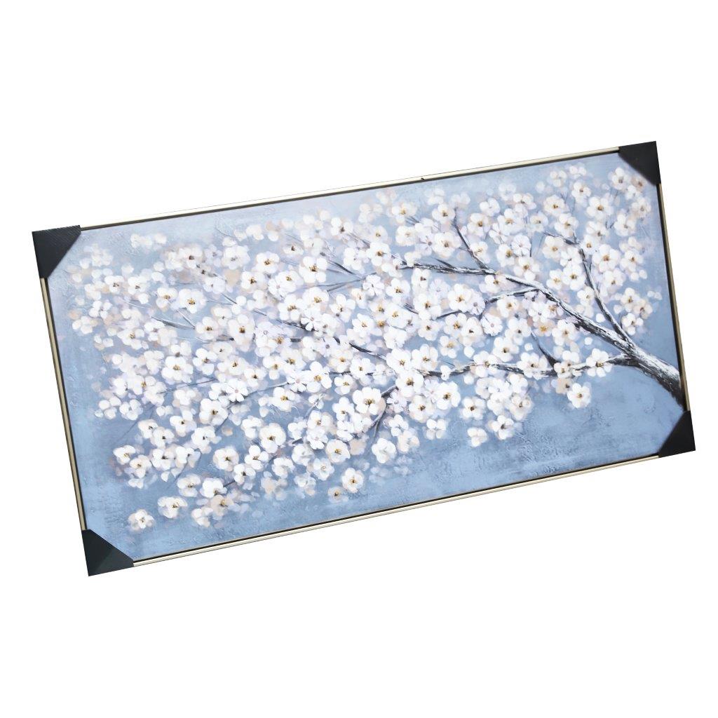 Home Decor Landscape Canvas Wall Art Abstract Floral Blossom Oil Painting PVC Frame 70*140*3.5 cm