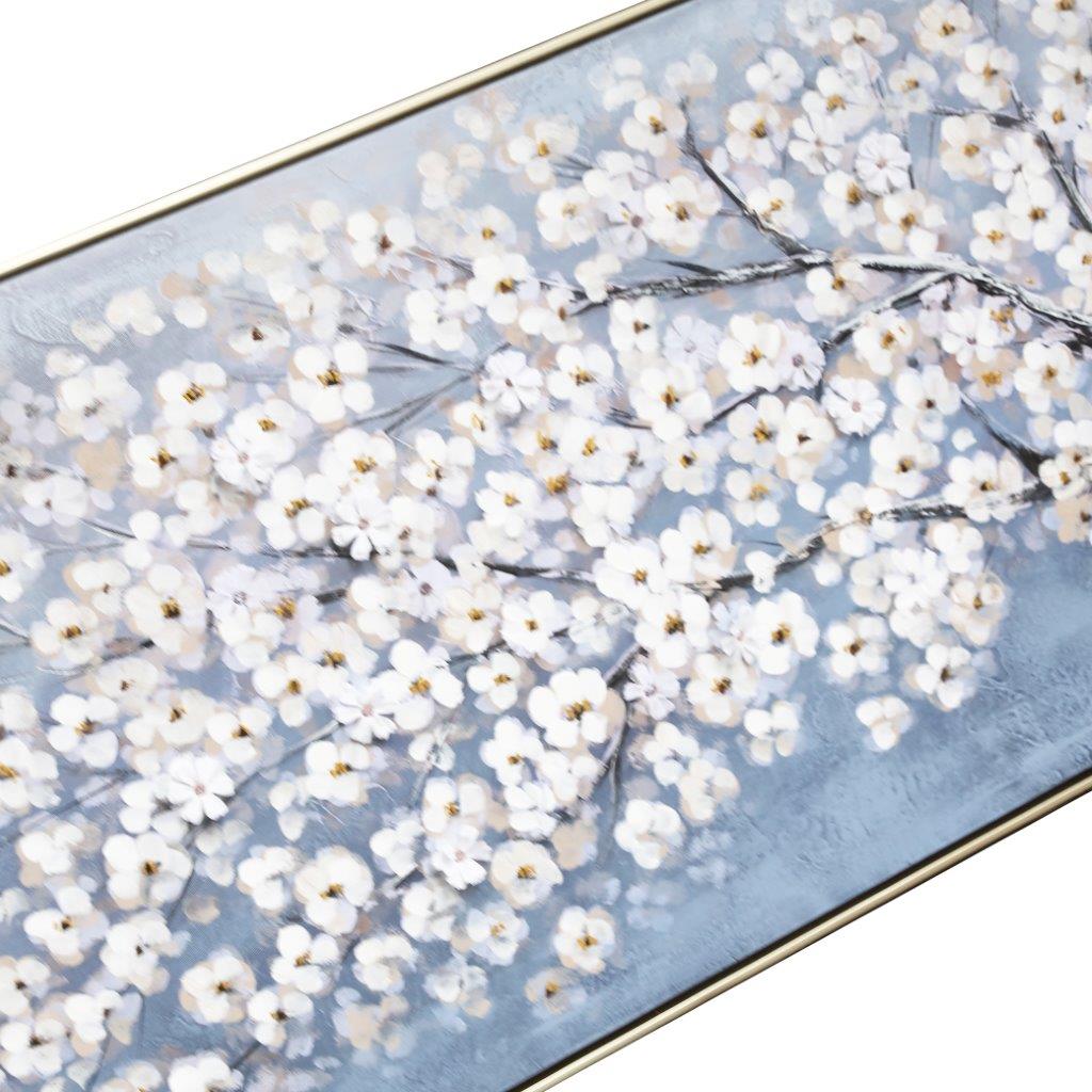 Home Decor Landscape Canvas Wall Art Abstract Floral Blossom Oil Painting PVC Frame 70*140*3.5 cm