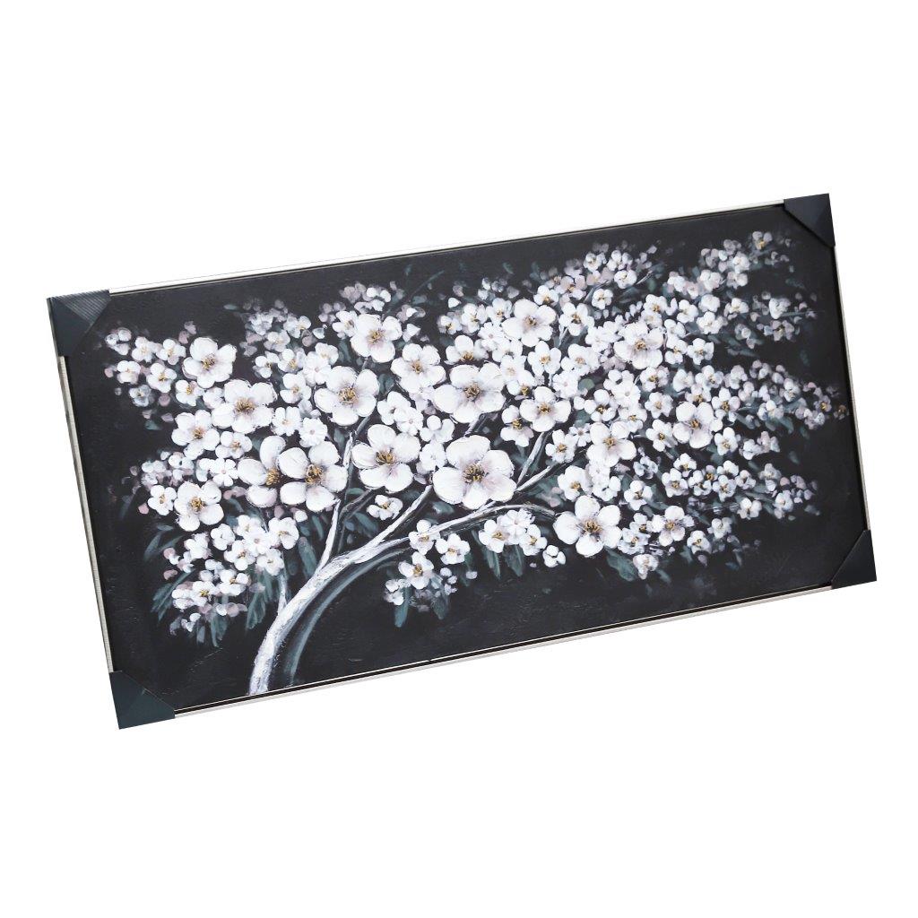 Home Decor Landscape Canvas Wall Art Abstract Floral Blossom Oil Painting PVC Frame 70*140*3.5 cm