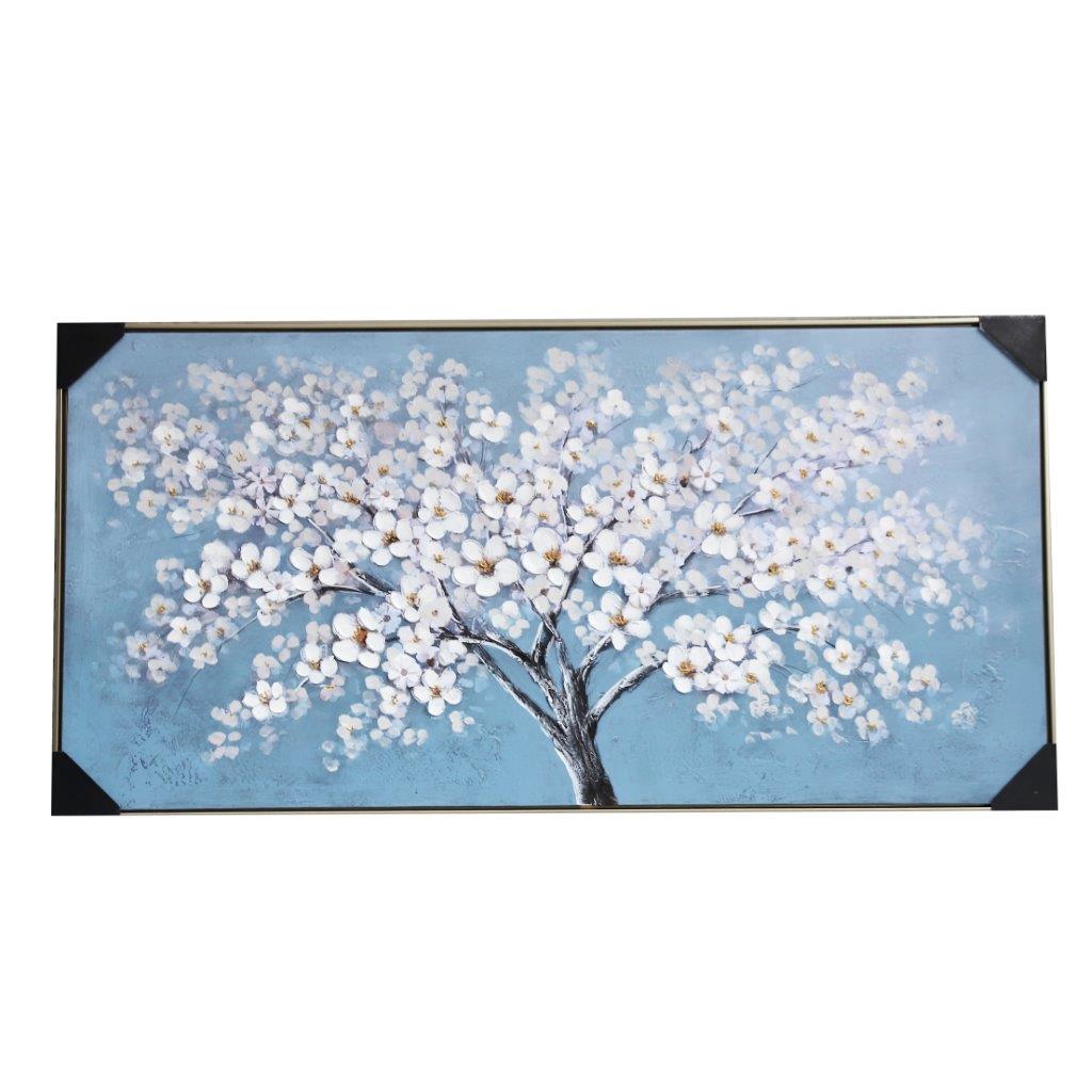 Home Decor Landscape Canvas Wall Art Abstract Floral Blossom Oil Painting PVC Frame 70*140*3.5 cm