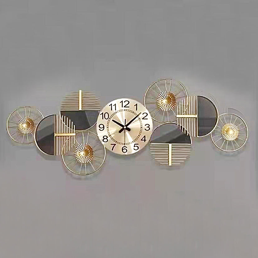 Luuxury Modern Metal Wall Clock 3D Home Wall Decor Art 43*102 cm