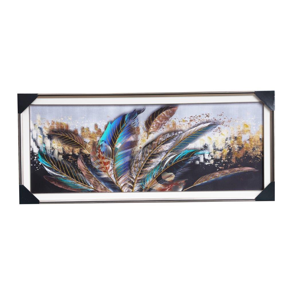 Home Decor Landscape Canvas Wall Art Abstract Feathers Oil Painting Picture Frame 53*123 cm