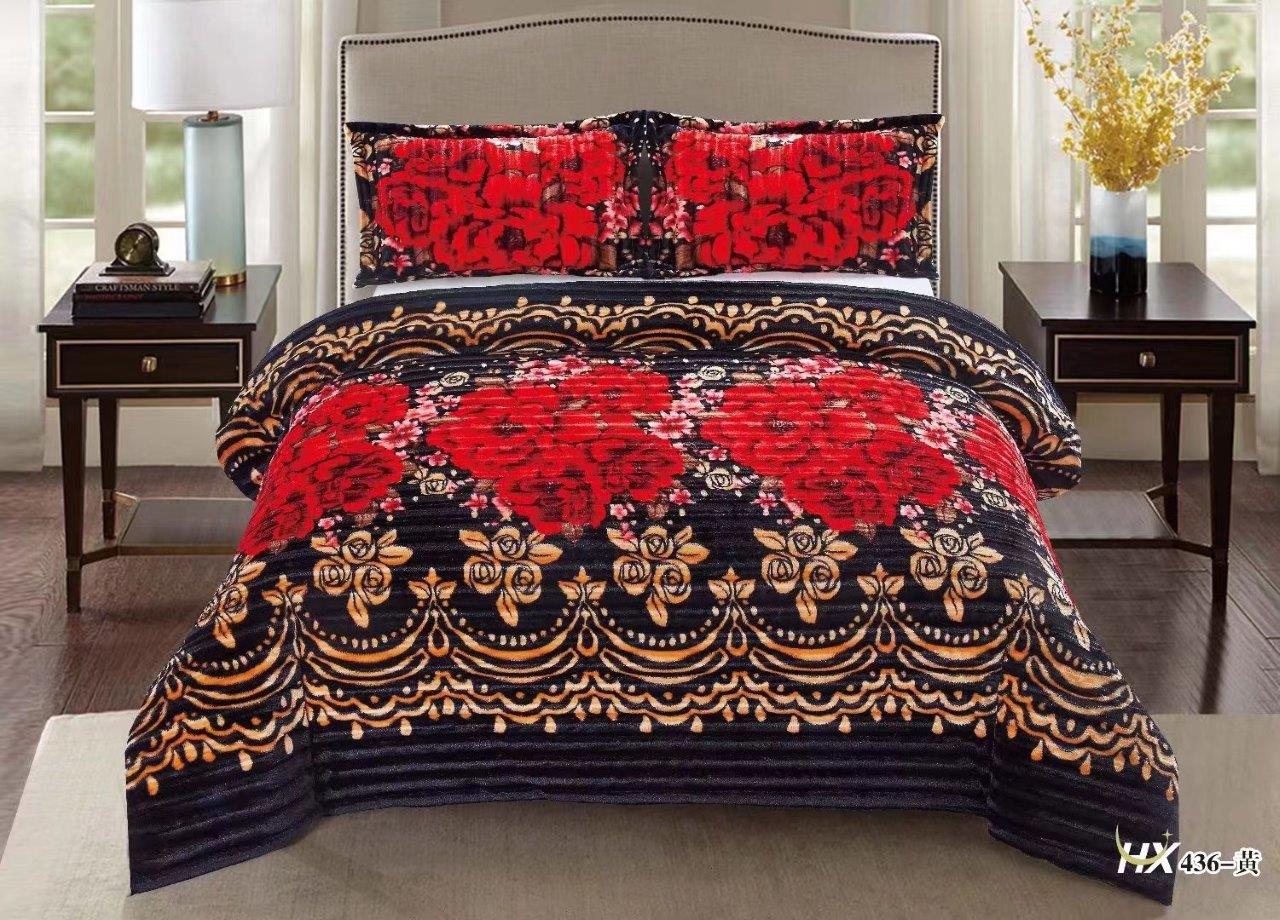 Abstract Floral Print Comforter Bedspread Bedding Set Bed Cover with Pillowcase Set of 3 pcs Bed Cover 230*230 cm Pillowcase 50*70*2 cm