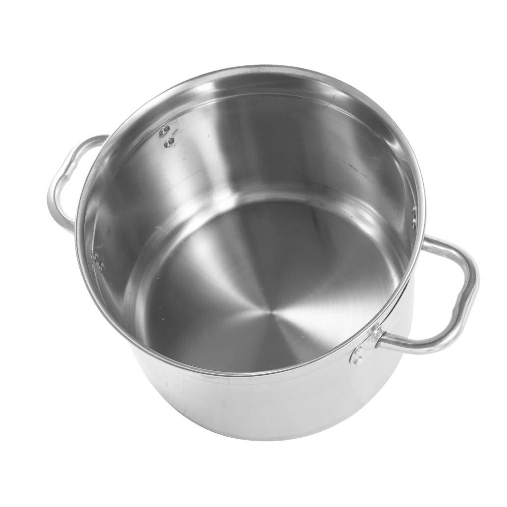 Stainless Steel Deep Stockpot Heavy Base Casserole with Lid 40*42 cm