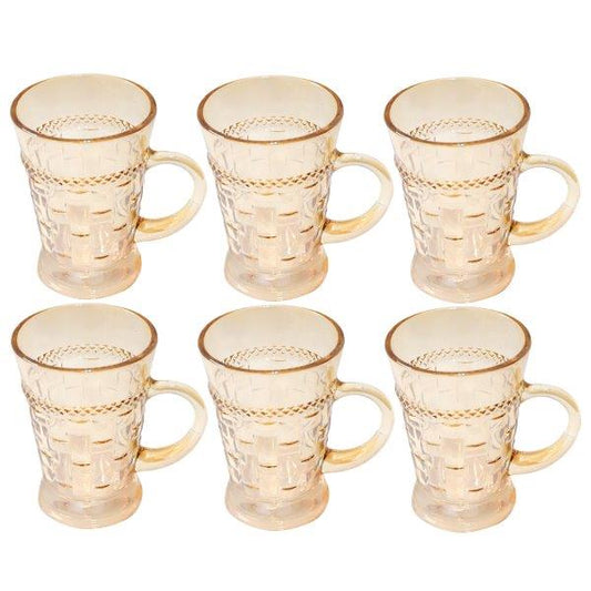 Premium Lead Free Glass Tea Cup Set of 6 Pcs