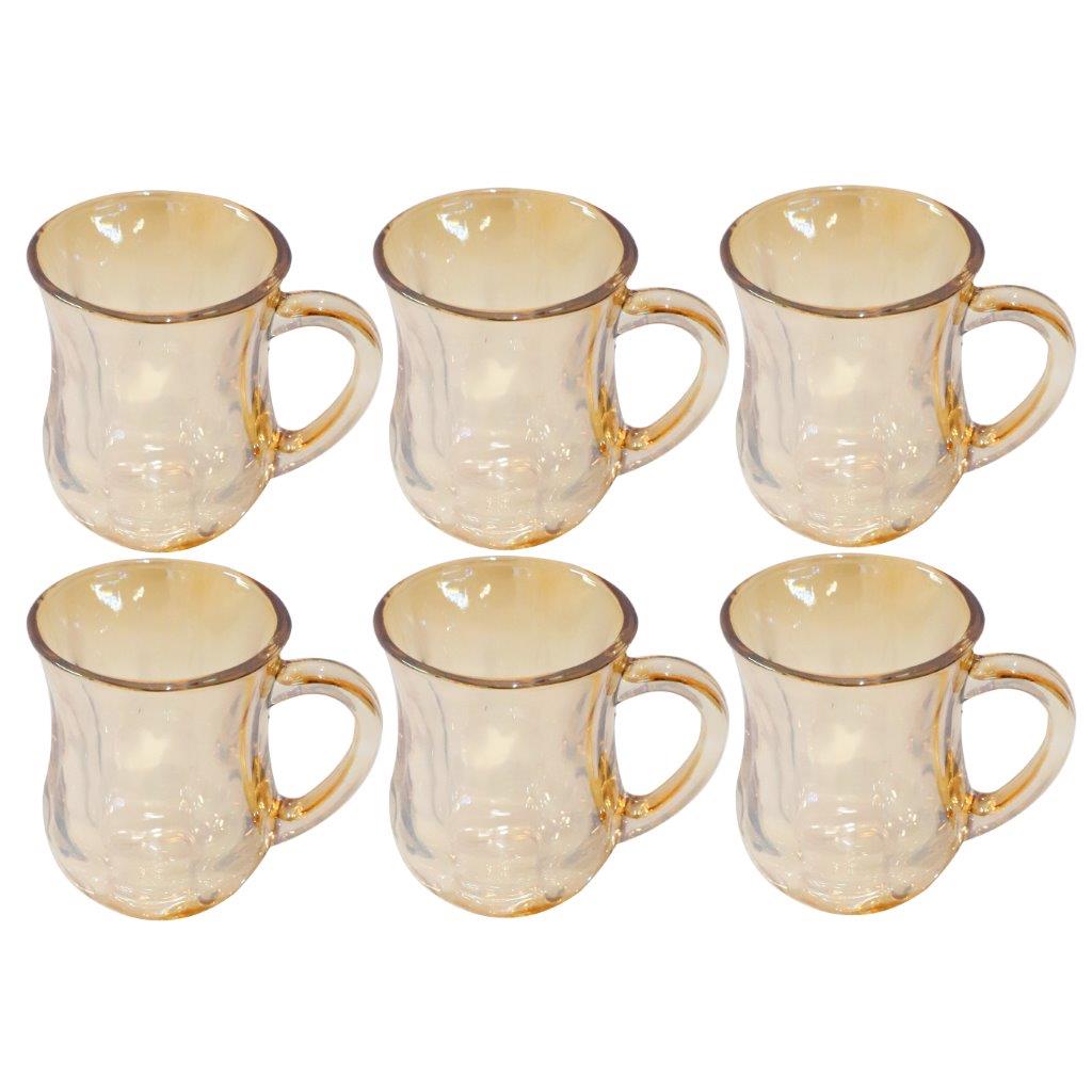 Premium Lead Free Glass Tea Cup Set of 6 Pcs 140 ml