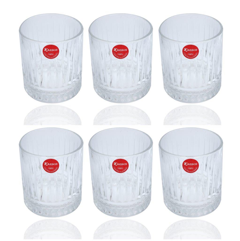 Premium Lead Free Glass Tumblers Set of 6 Pcs 350 ml