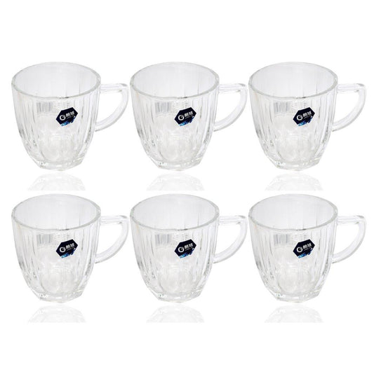 Premium Lead Free Glass Tea Cup Set of 6 Pcs 208 ml