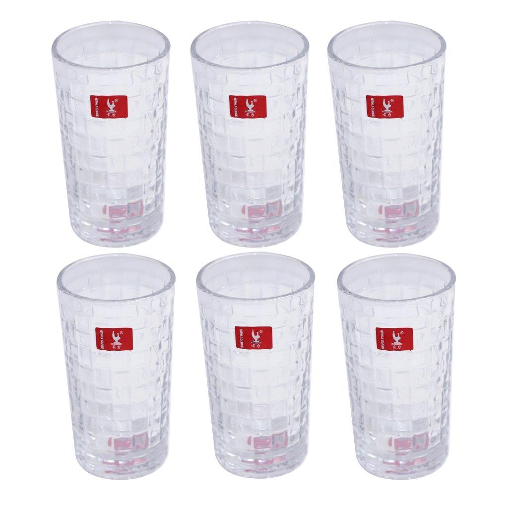 Premium Lead Free Glass Tumblers Set of 6 Pcs 285 ml