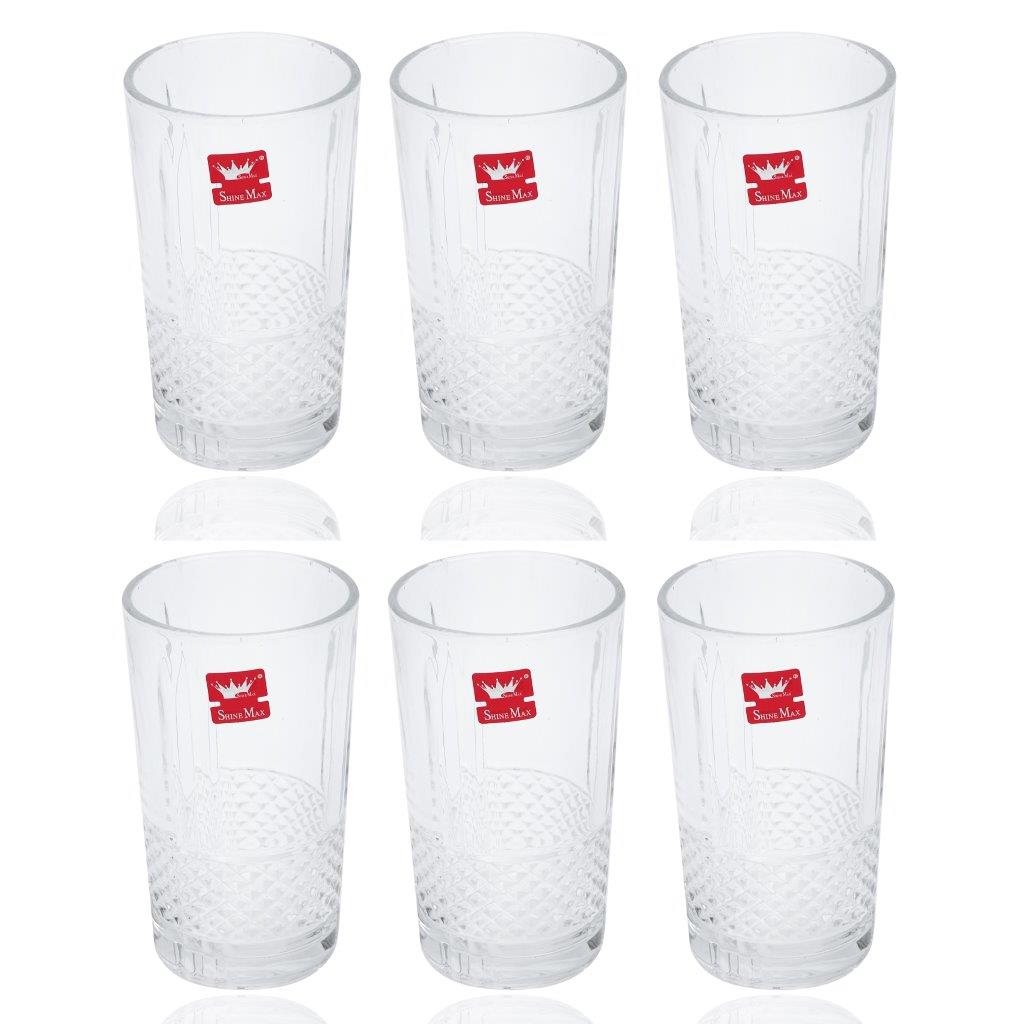 Premium Lead Free Glass Tumblers Set of 6 Pcs 315 ml