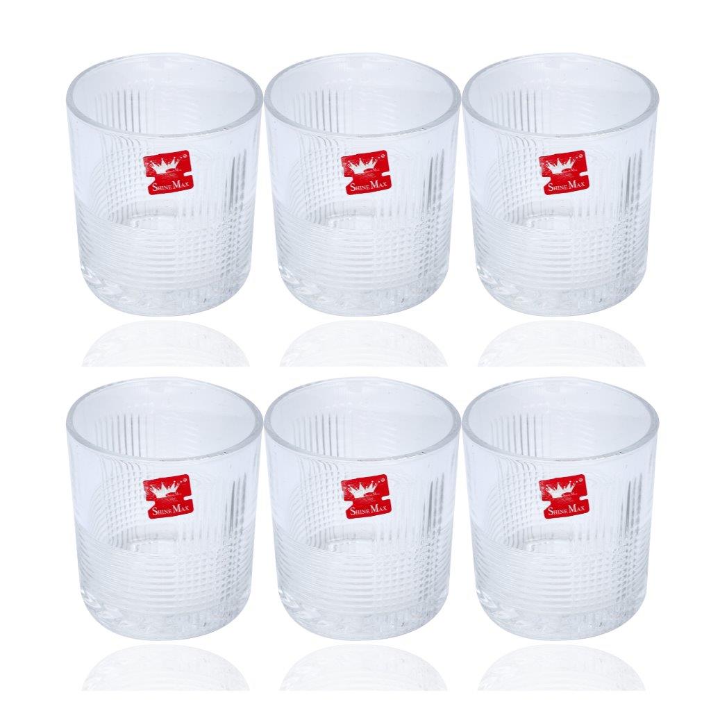 Premium Lead Free Glass Tumblers Set of 6 Pcs 250 ml