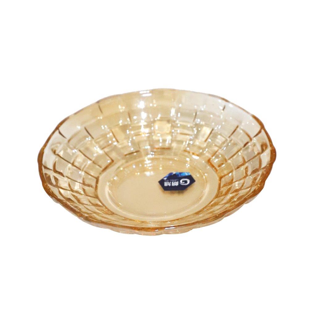 طقم أطباق زجاجية فاخرة خالية من الرصاص من الزجاج العنبر مكون من 6 قطع مقاس 12 سم