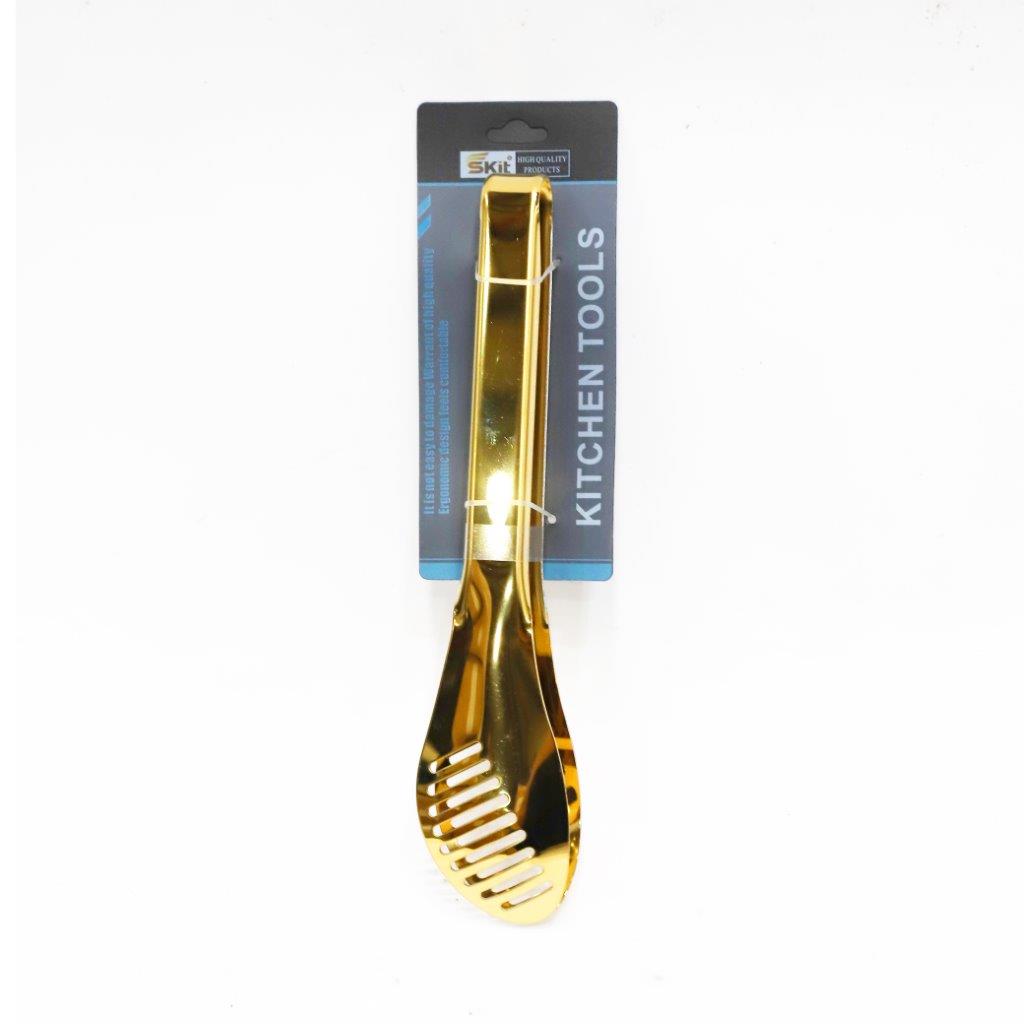 ملقط تقديم من الفولاذ المقاوم للصدأ لأدوات المطبخ مقاس 23 سم