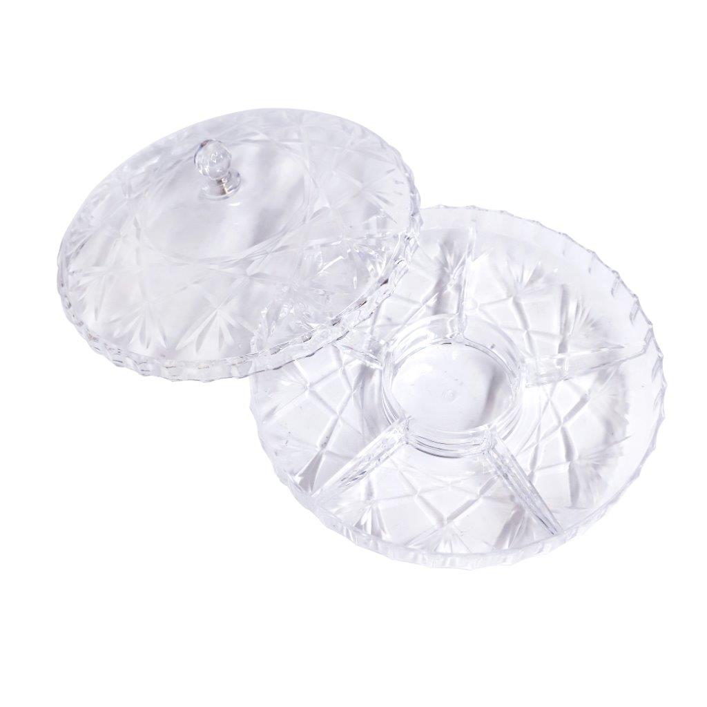 علبة حلوى أكريليك عالية الجودة لتخزين الوجبات الخفيفة والتوابل مع غطاء 31 × 15 سم