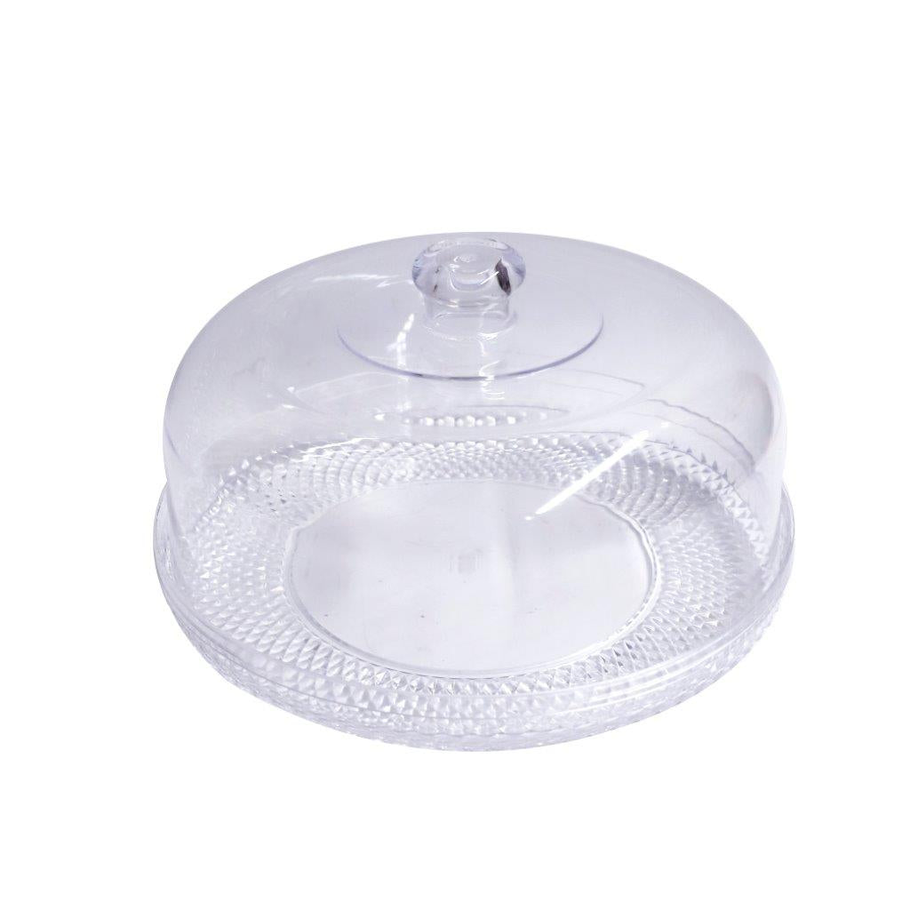 Premium Quality Acrylic Dome Cake Server with Cover 28 cm