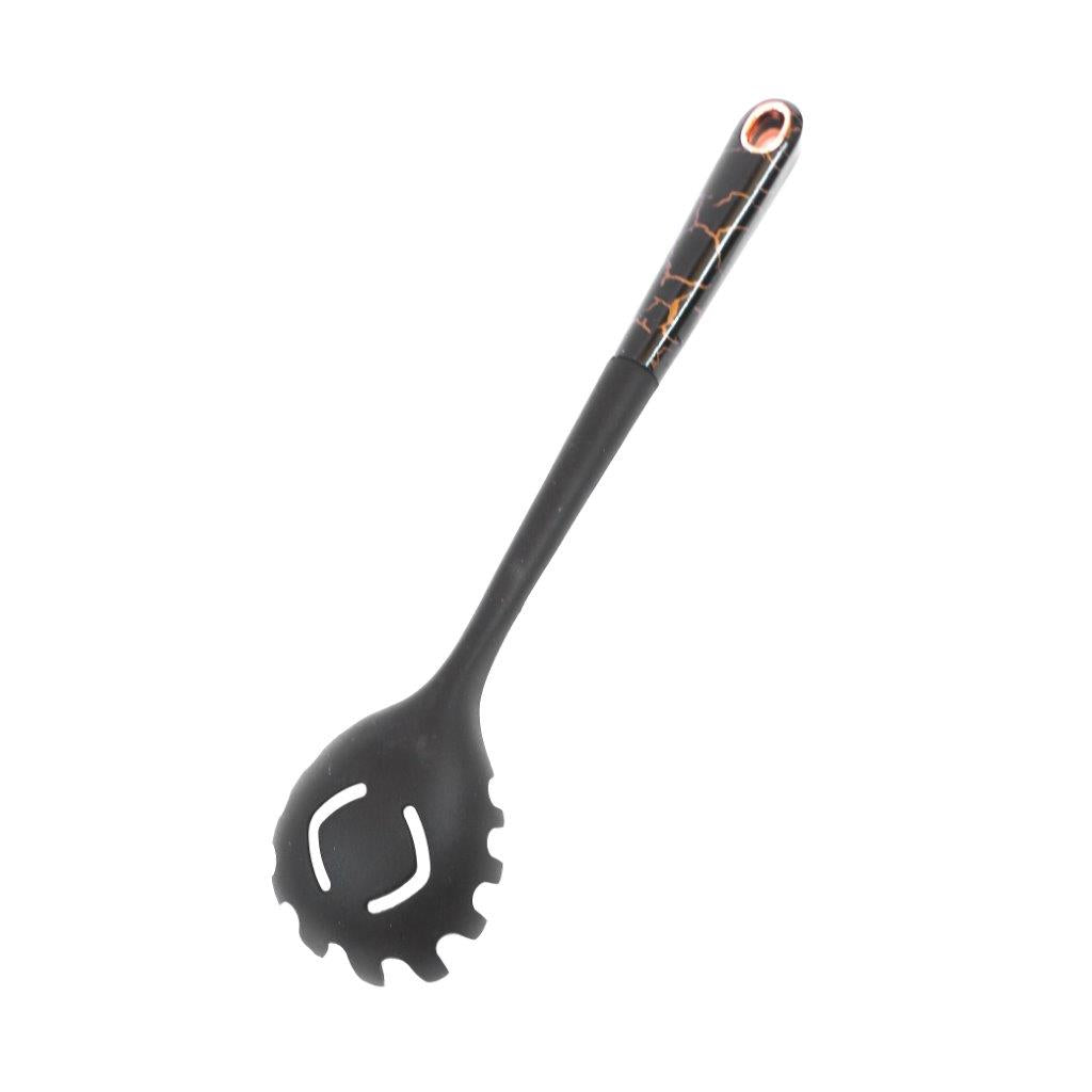 High Quality Plastic Kitchen Cutlery Utensil Spoon Set of 6 Pcs with Chrome Stand 37x15x13 cm