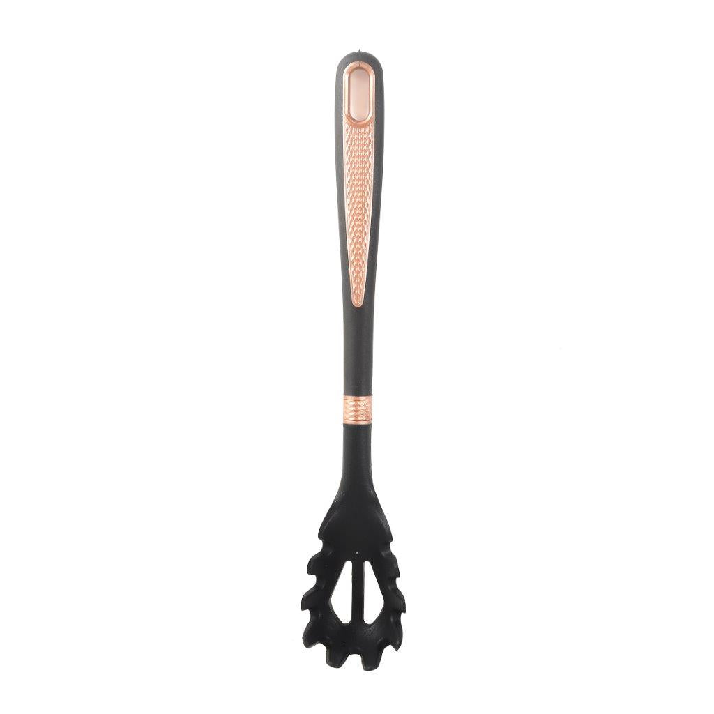 High Quality Plastic Kitchen Cutlery Utensil Spoon Set of 6 Pcs with Chrome Stand 11*17*39 cm