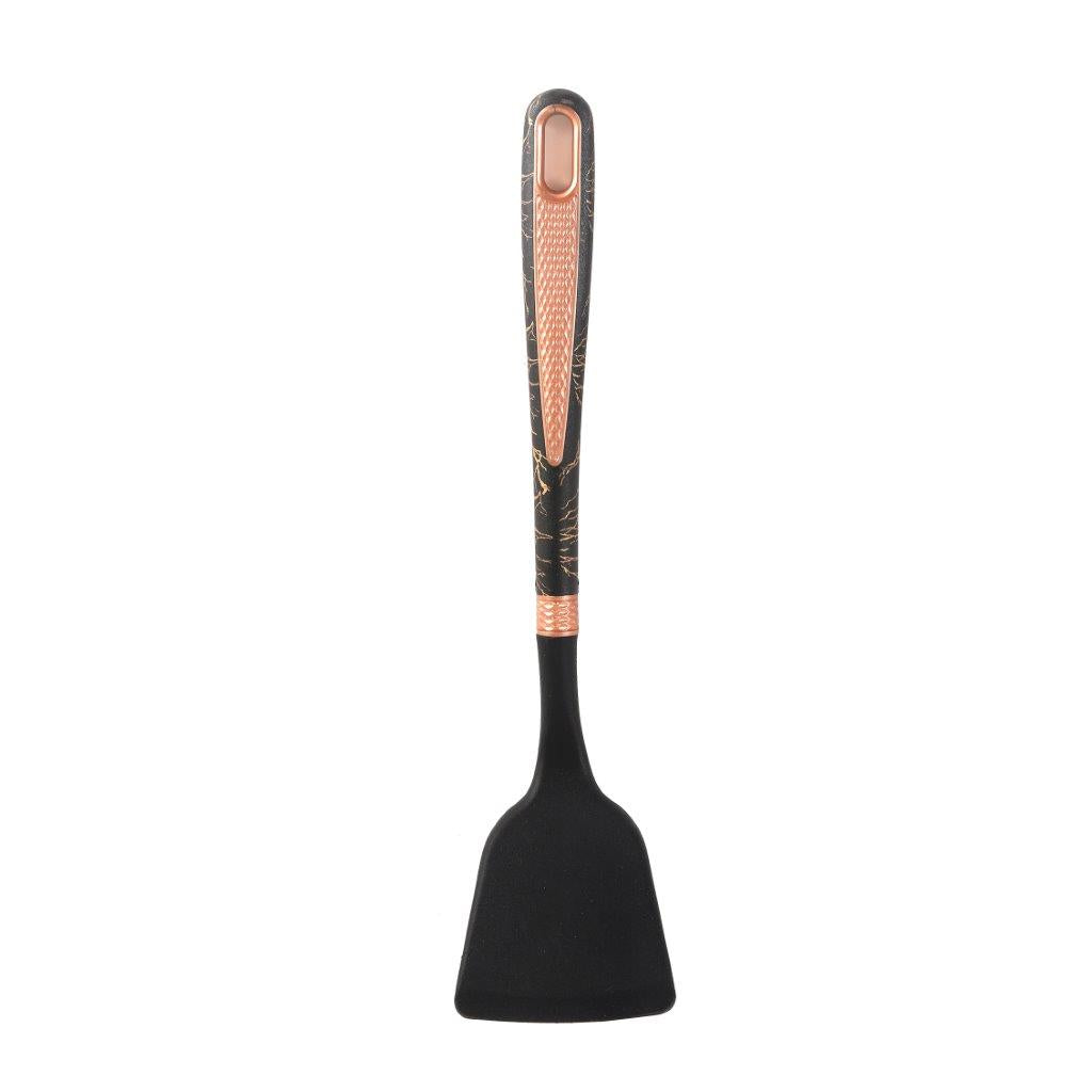 High Quality Plastic Kitchen Cutlery Utensil Spoon Set of 6 Pcs with Chrome Stand 11*17*39 cm