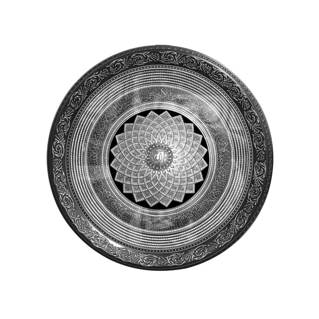 ديكور منزلي لوحة جدارية دائرية مطرزة بالخط الإسلامي ونقش الآية إطار صورة 56*56 سم