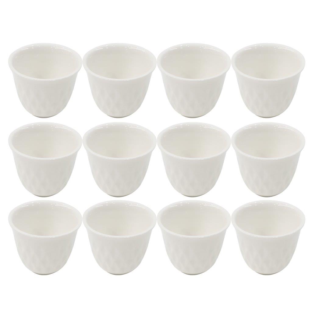 Ceramic Coffee Cawa Shafee Cup Set of 12 Pcs Abstract Print 80 cc