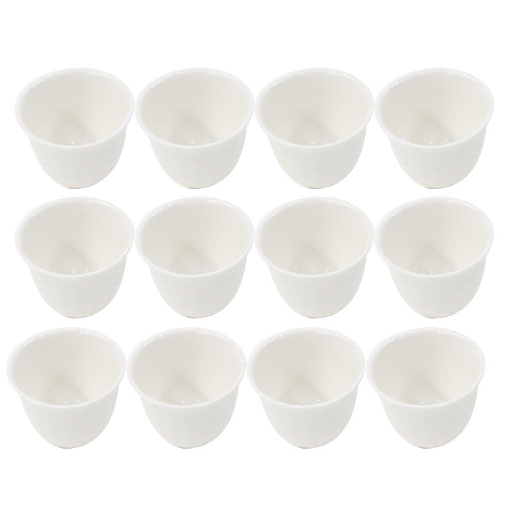 طقم أكواب شاي قهوة سيراميك شافي مكون من 12 قطعة بطباعة تجريدية سعة 80 مل