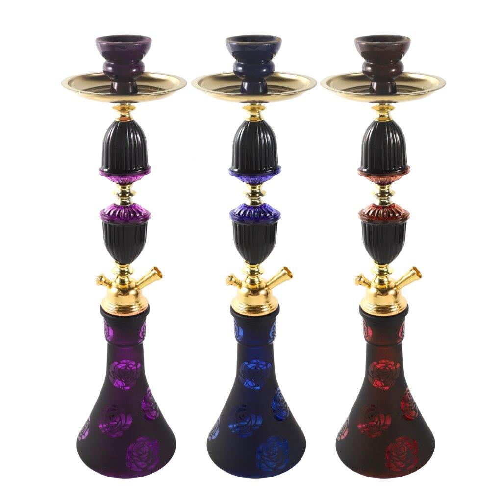 Premium Design Single Shisha Hookah Arguileh Complete Kit with Hose 49*14 cm