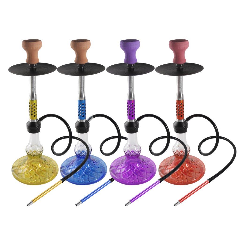 Premium Design Single Shisha Hookah Arguileh Complete Kit with Hose 46*17 cm