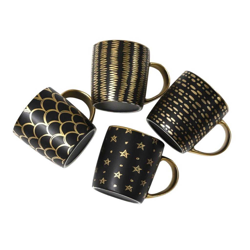 تصميم طباعة تجريدية على فنجان قهوة خزفي 8.5*9 سم