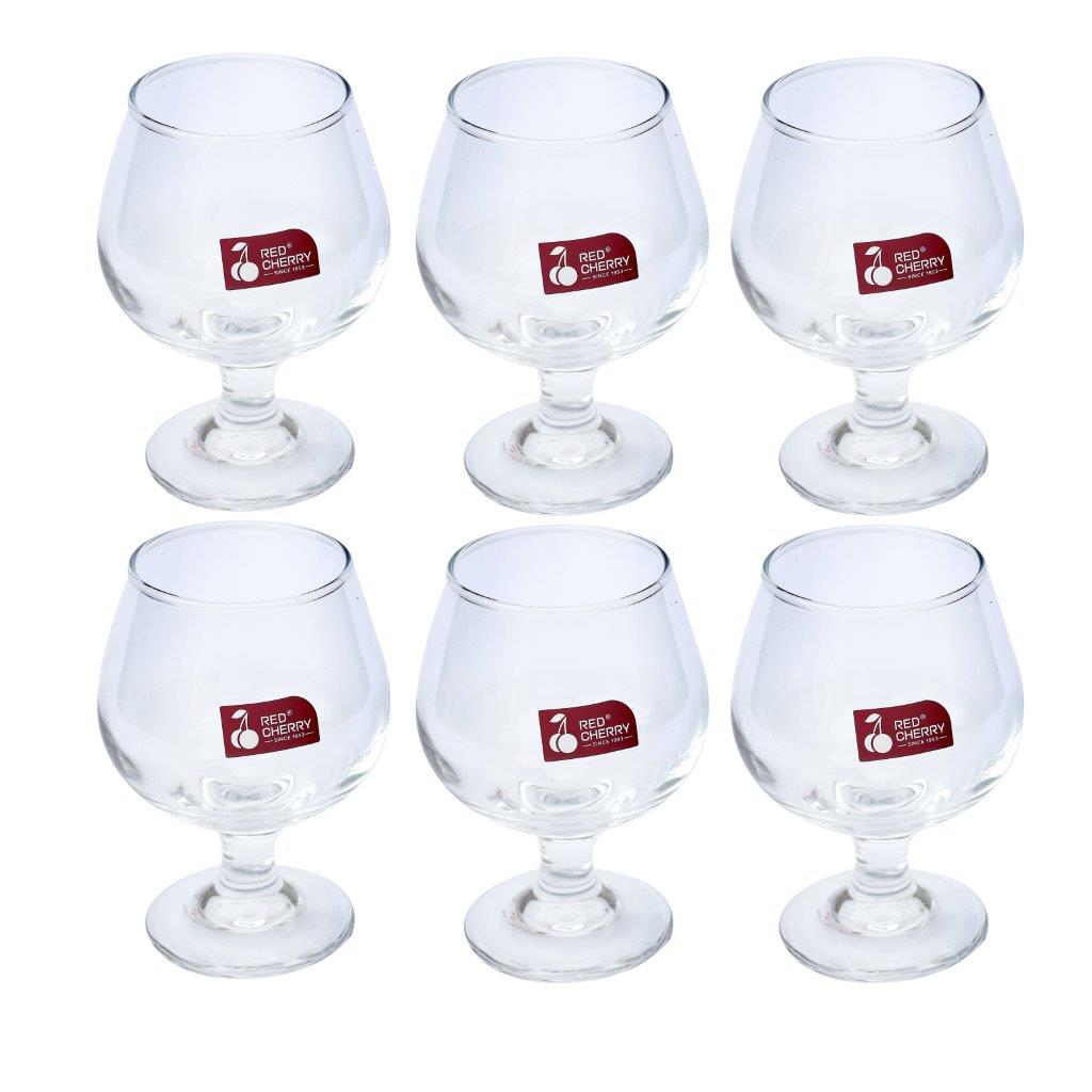 Premium Lead Free Glass Footed Goblet Tumblers Set of 6 Pcs 13*6.5 cm