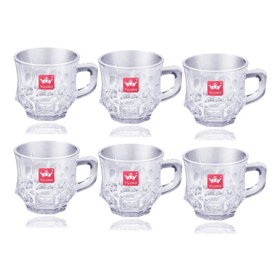 Premium Lead Free Glass Tea Cup Set of 6 Pcs 155 ml