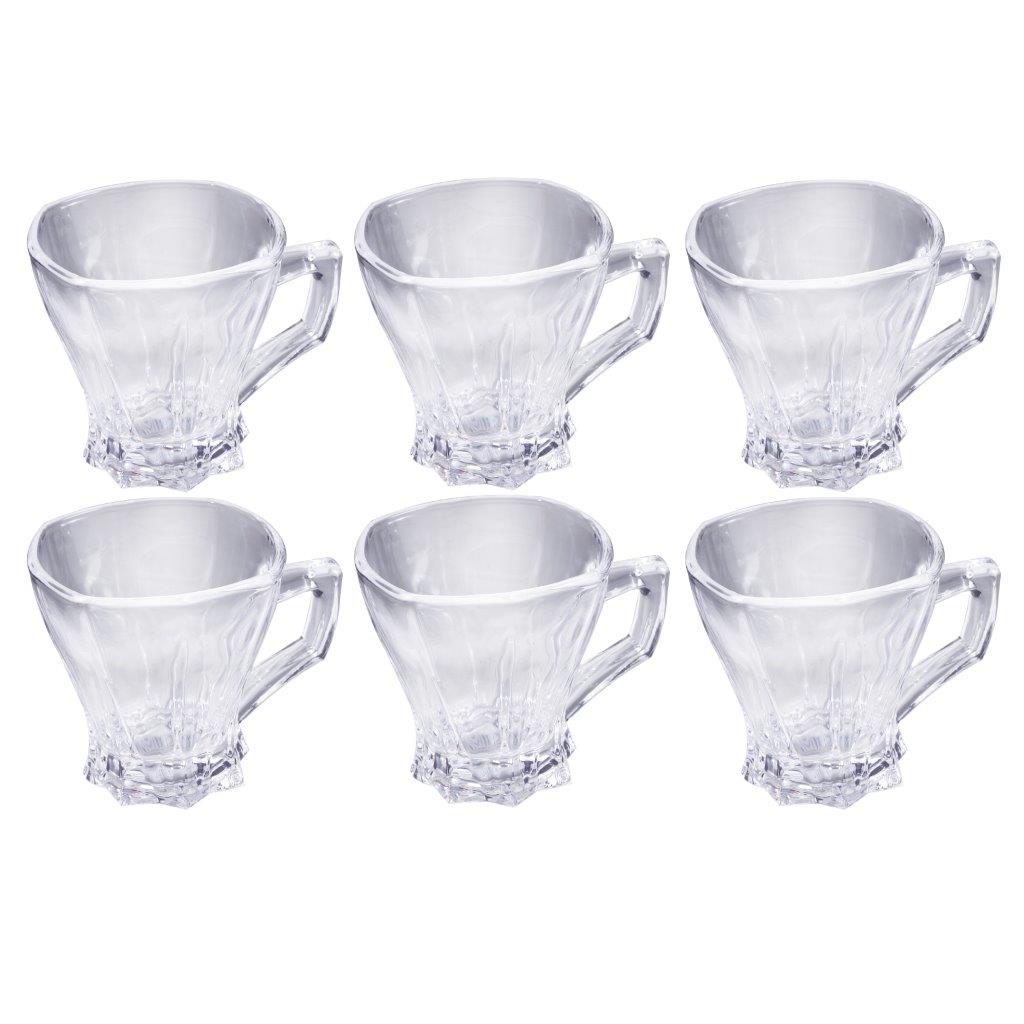 Premium Lead Free Glass Tea Cup Set of 6 Pcs 150 ml