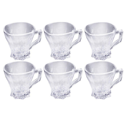 Premium Lead Free Glass Tea Cup Set of 6 Pcs 150 ml