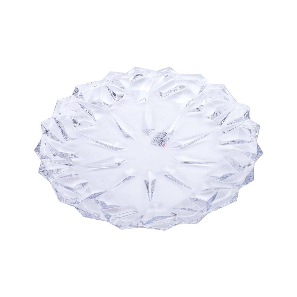 Crystal Glass Serving Dish Round Fruit Plate 33.5*4 cm