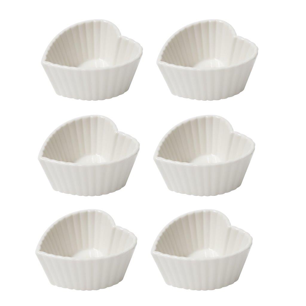 White Ceramic Fine Porcelain Serving and Dipping Bowl Snacks Fruits and Nuts Bowl Set of 6 Pcs 9.2*4.5 cm