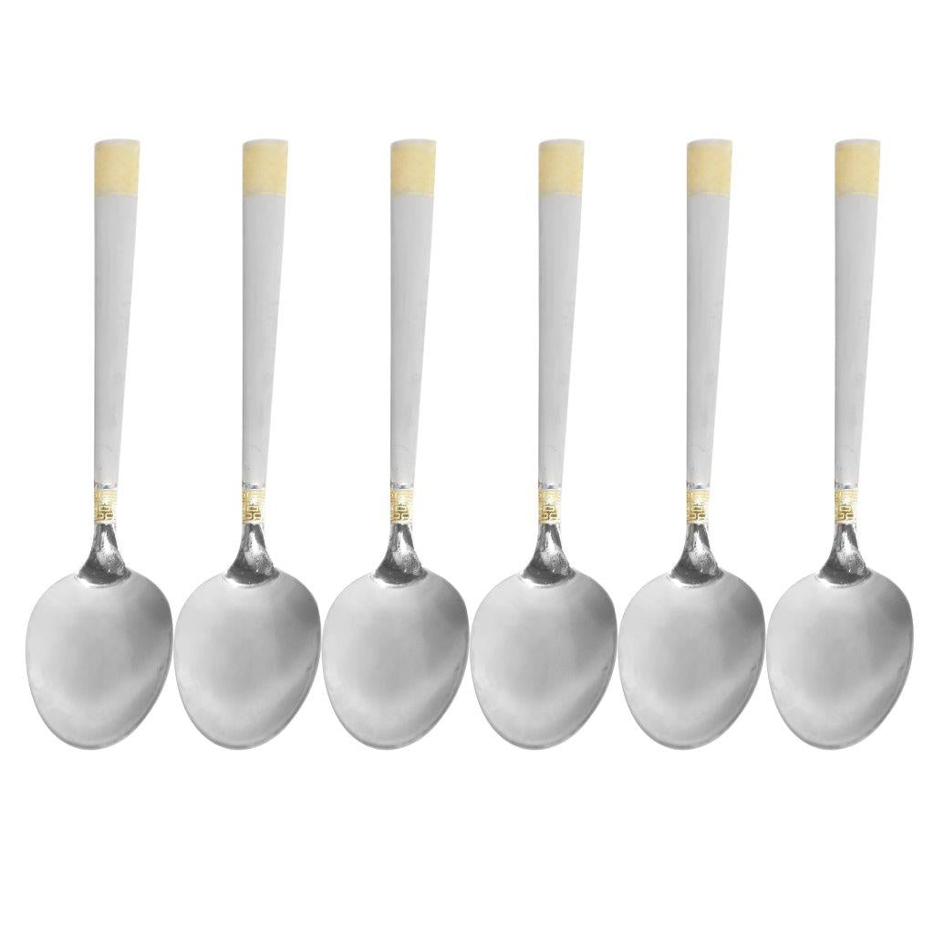 Stainless Steel Tableware Silver and Gold Rice Spoon Kitchen Utensils 20 cm