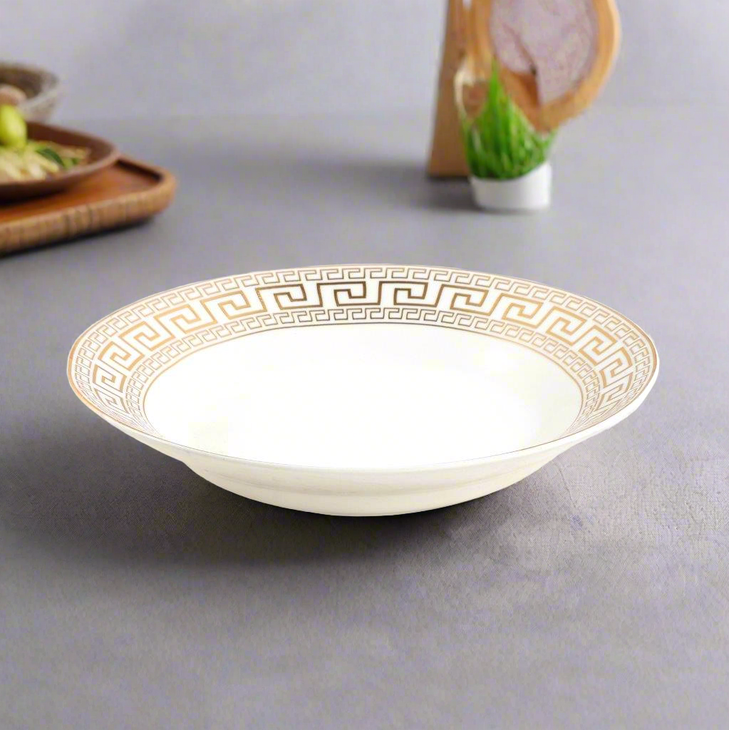 White Ceramic Tableware Ceramic Deep Pasta Noodle Soup Plate 8''