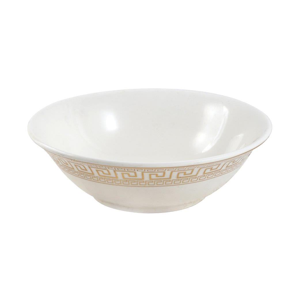 White Ceramic Tableware Ceramic Cereal Bowl Soup Bowl 9''