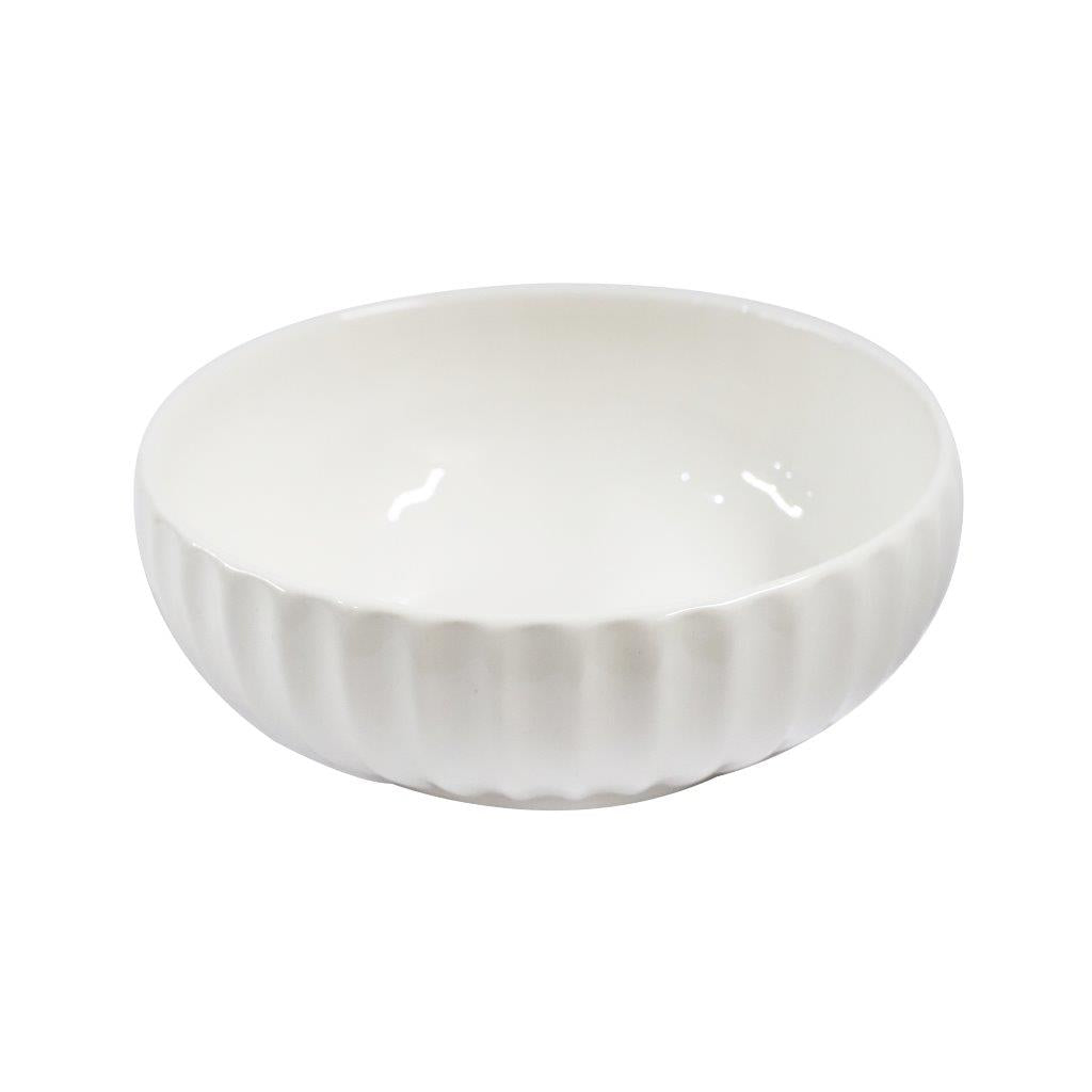 White Ceramic Tableware Ceramic Salad Bowl Serving Bowl 8"