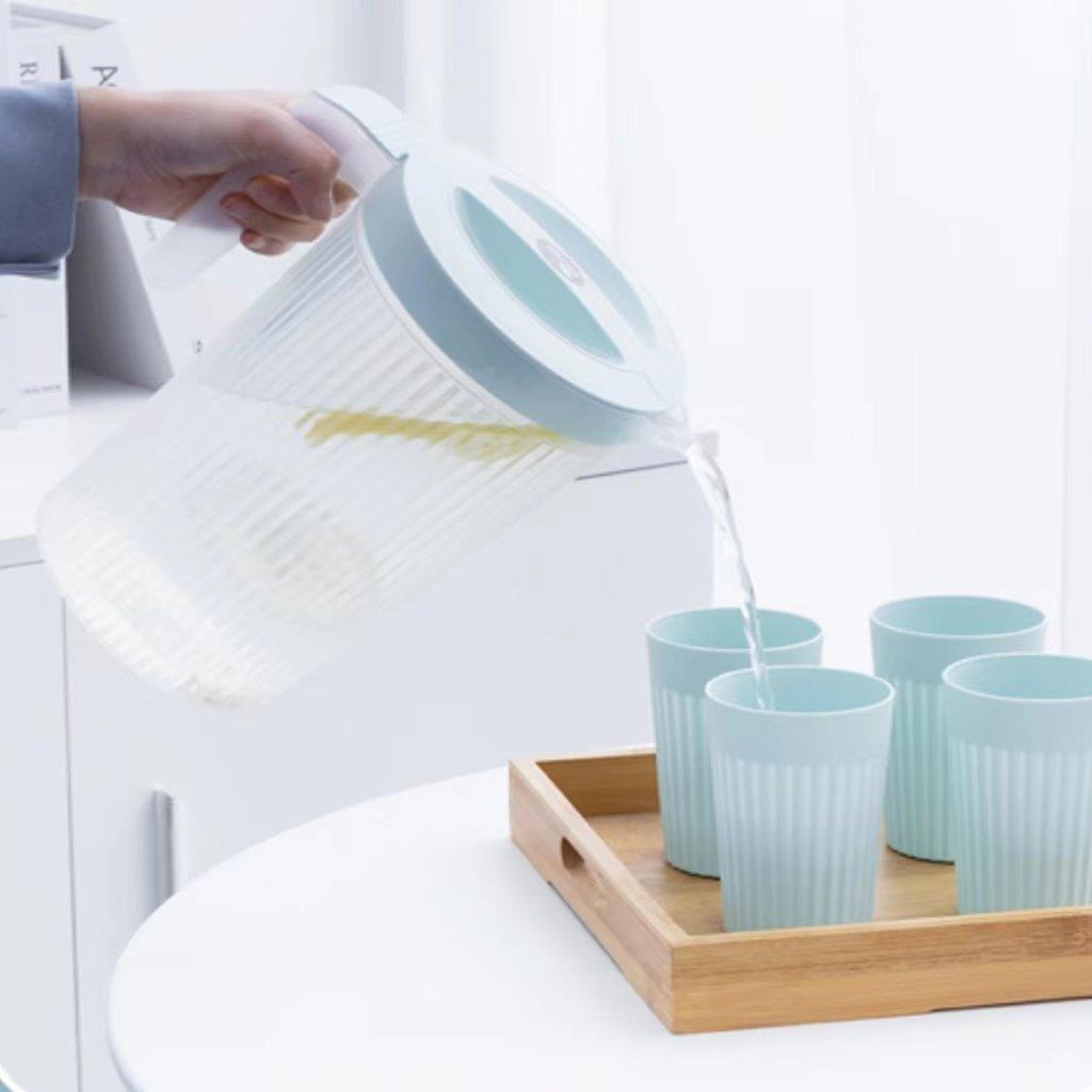 Premium Plastic Beverage Jug Water Jug and Drink Cup Set of 4 Pcs 2L